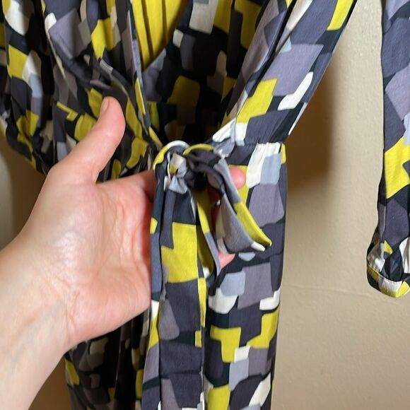 BODEN Women's Geometric Dot Wrap Viscose Silk Dress Size US 4R - Picture 7 of 15